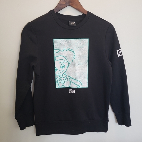 Neff x Disney Jessie Black Crewneck Sweatshirt Womens Size XS Black Graphic - Picture 1 of 7